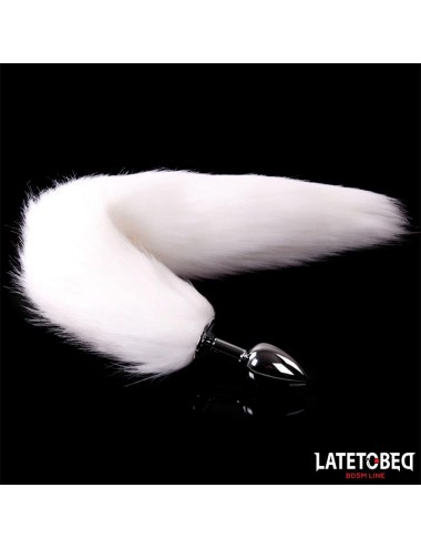 Plug Anal con Cola Blanco 40 cm