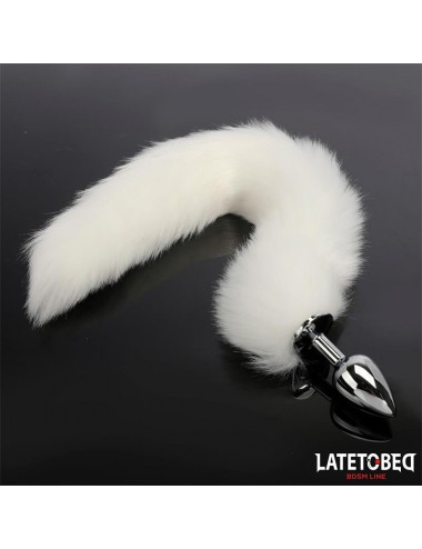 Plug Anal con Cola Blanco 40 cm