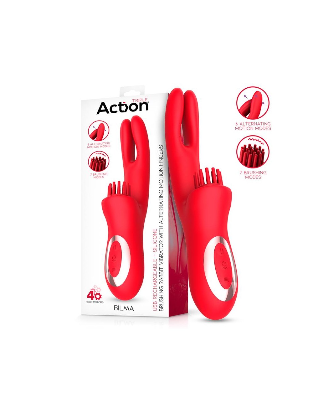 Bilma Vibrador con Movimientos Alternantes y Brushing 4 Motores