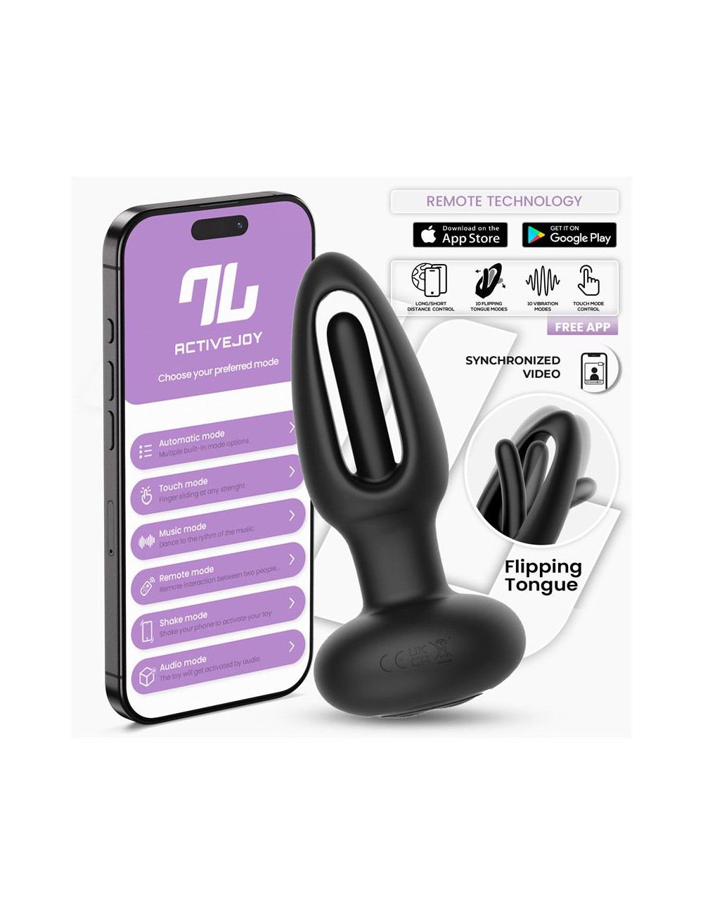 Zack Plug Anal con Flipping Tongue y Vibracion con App