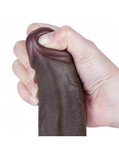 Dildo Dual Density Piel Deslizante Retractil 85