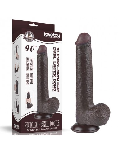 Dildo Dual Density Piel Deslizante Retractil 9