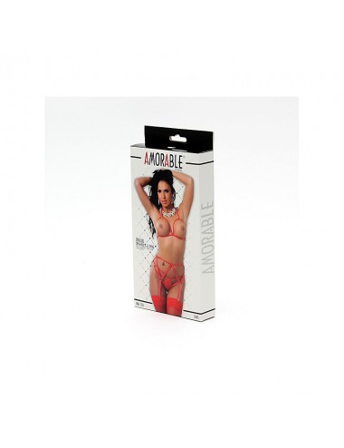 Set de 5 Piezas Sujetador Abierto Rojo Talla unica
