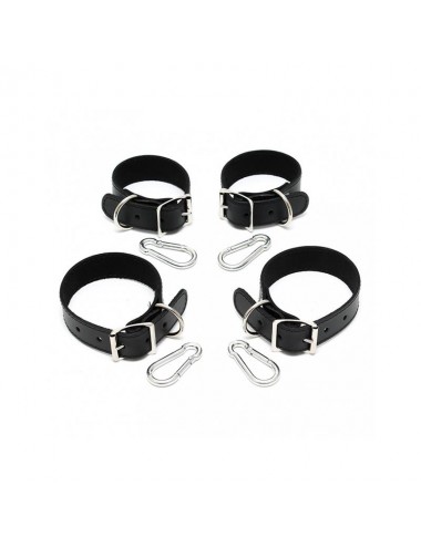 Set Esposas para Manos y Pies Cuero 25cm