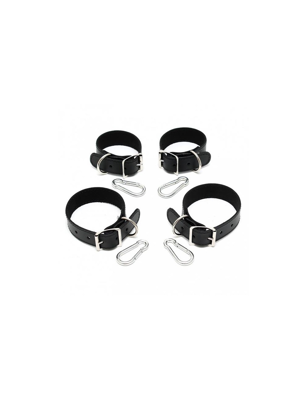 Set Esposas para Manos y Pies Cuero 25cm