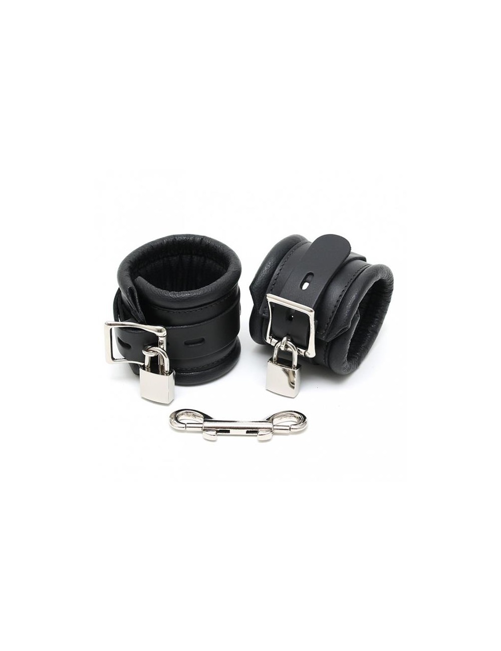 Esposas de Pies Cuero Negro con Candado 7cm
