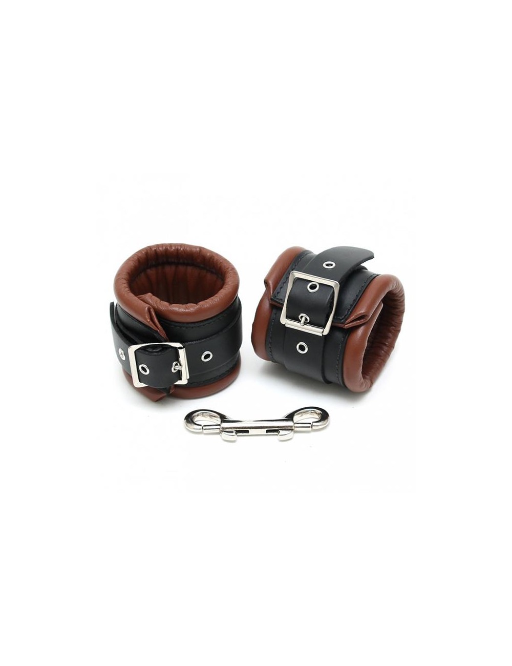 Esposas para Pies Cuero Negro y Marron 7cm