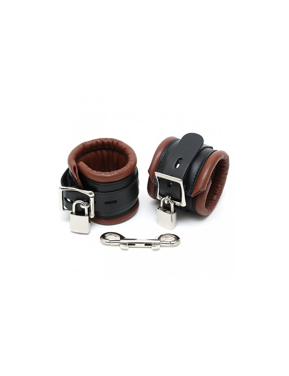 Esposas para Pies Cuero Negro y Marron 7cm Candados