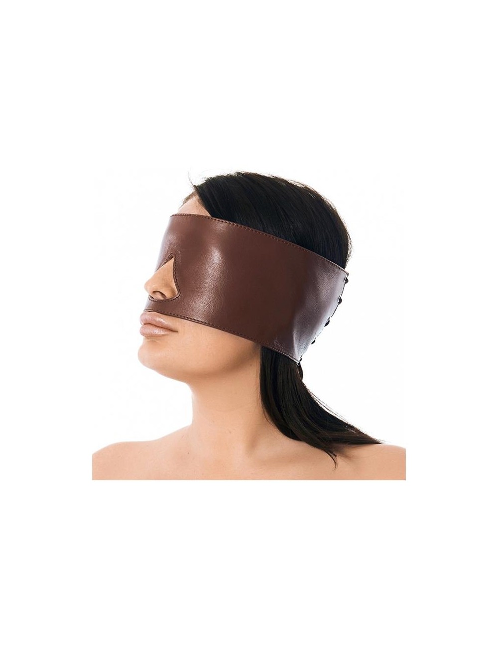 Antifaz Ancho Cuero Marron