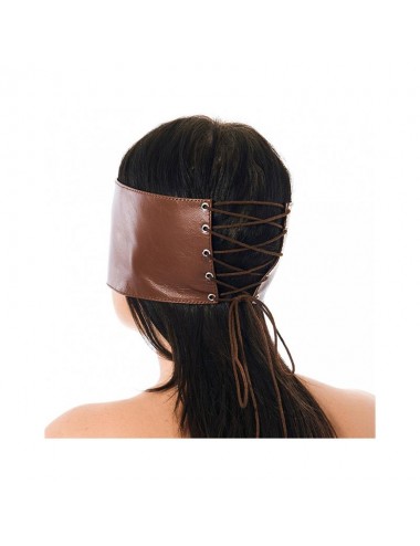 Antifaz Ancho Cuero Marron