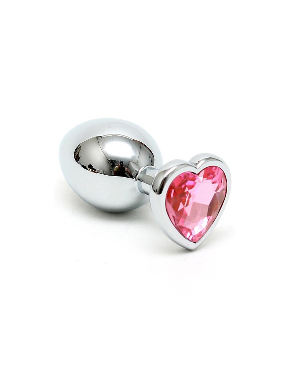 Plug Anal Acero Inox Cristal Corazon Rosa