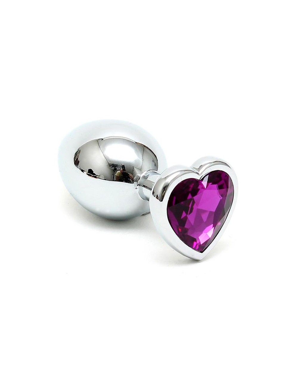 Plug Anal Acero Inox Cristal Corazon Purpura