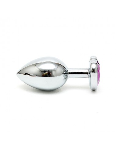 Plug Anal Acero Inox Cristal Corazon Purpura
