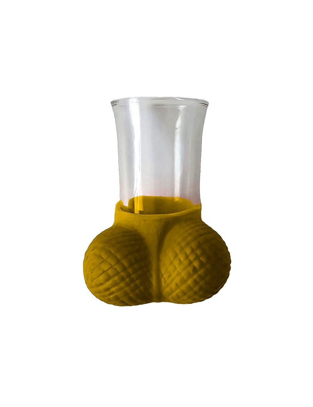 Chupito de Cristal con Testiculos Dorado