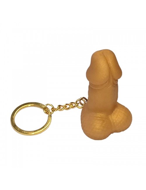 Llavero de Goma Dura Forma de Pene Dorado