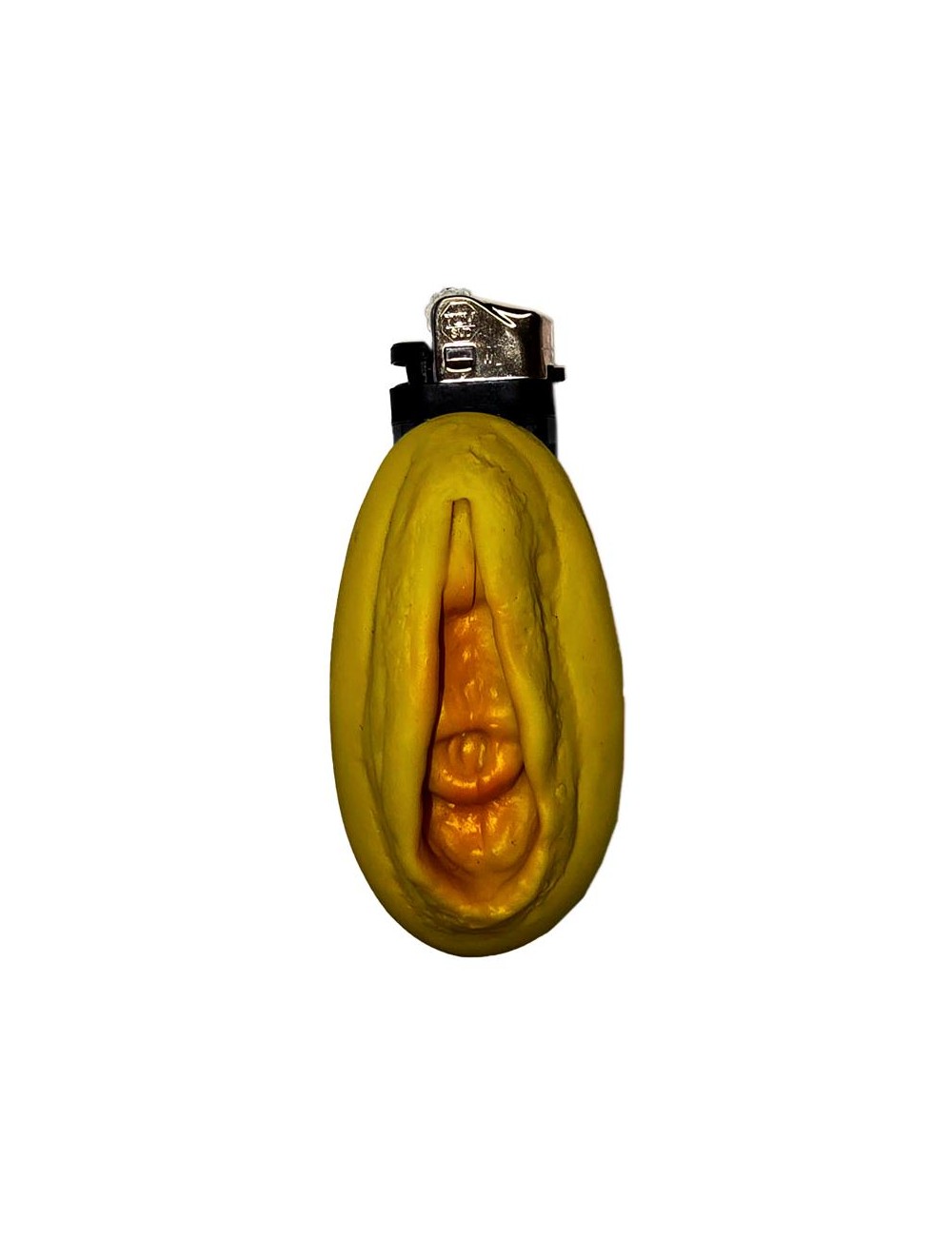 Mechero en Forma de Vagina Dorado