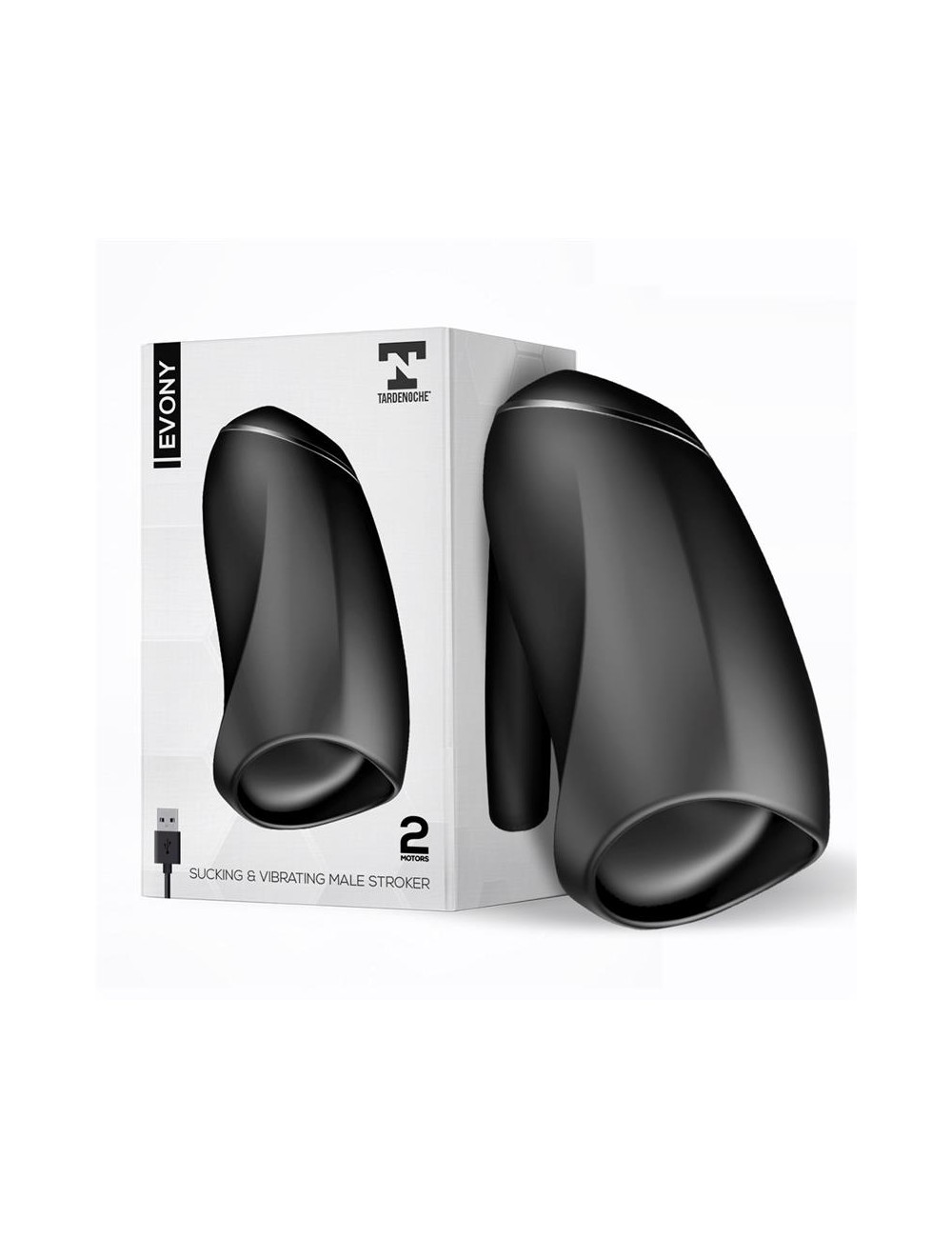Evony Masturbador Masculino Sexo Oral Succion y Vibracion 2 Motores USB Silicona