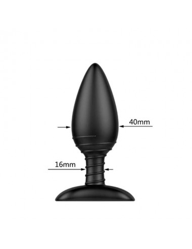 Asher Plug Anal con Control Remoto USB Magnetico Negro