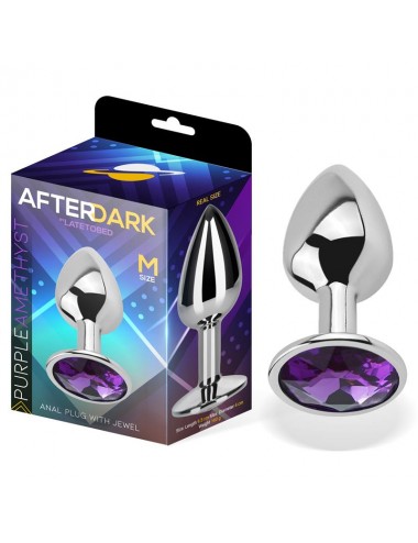 Plug Anal con Joya Purpura Amatista Talla M Aluminio