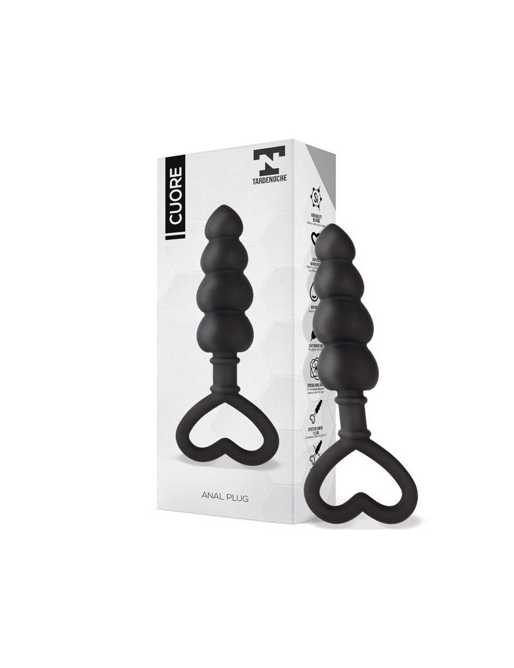 Cuore Plug Anal Silicona Negro