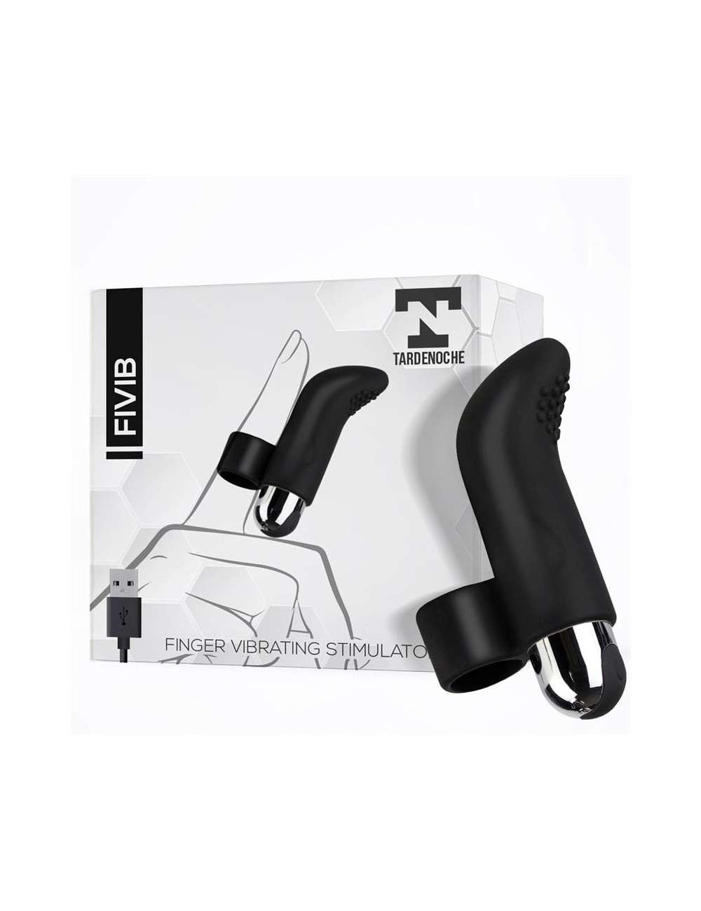 Fivib Estimulador de Dedo USB Silicona Negro