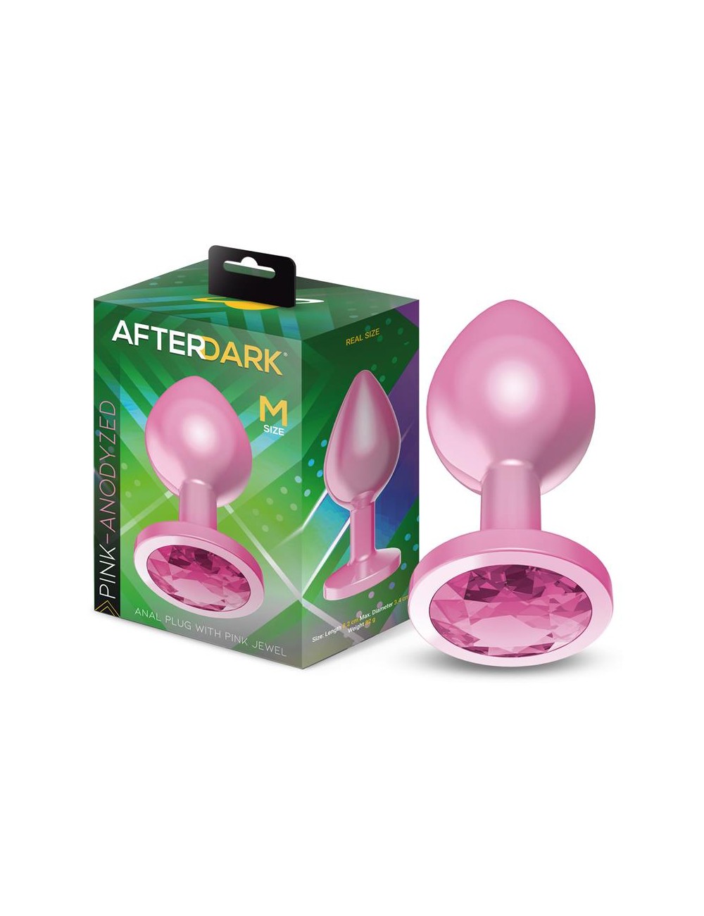 Plug Anal Anodizado Rosa con Joya Talla M