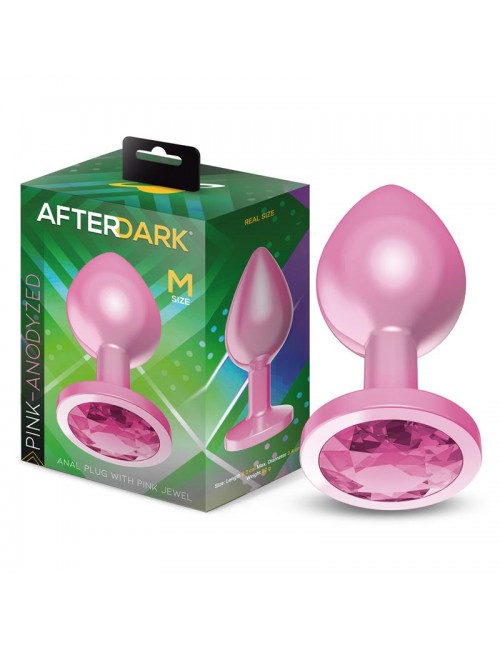 Plug Anal Anodizado Rosa con Joya Talla M