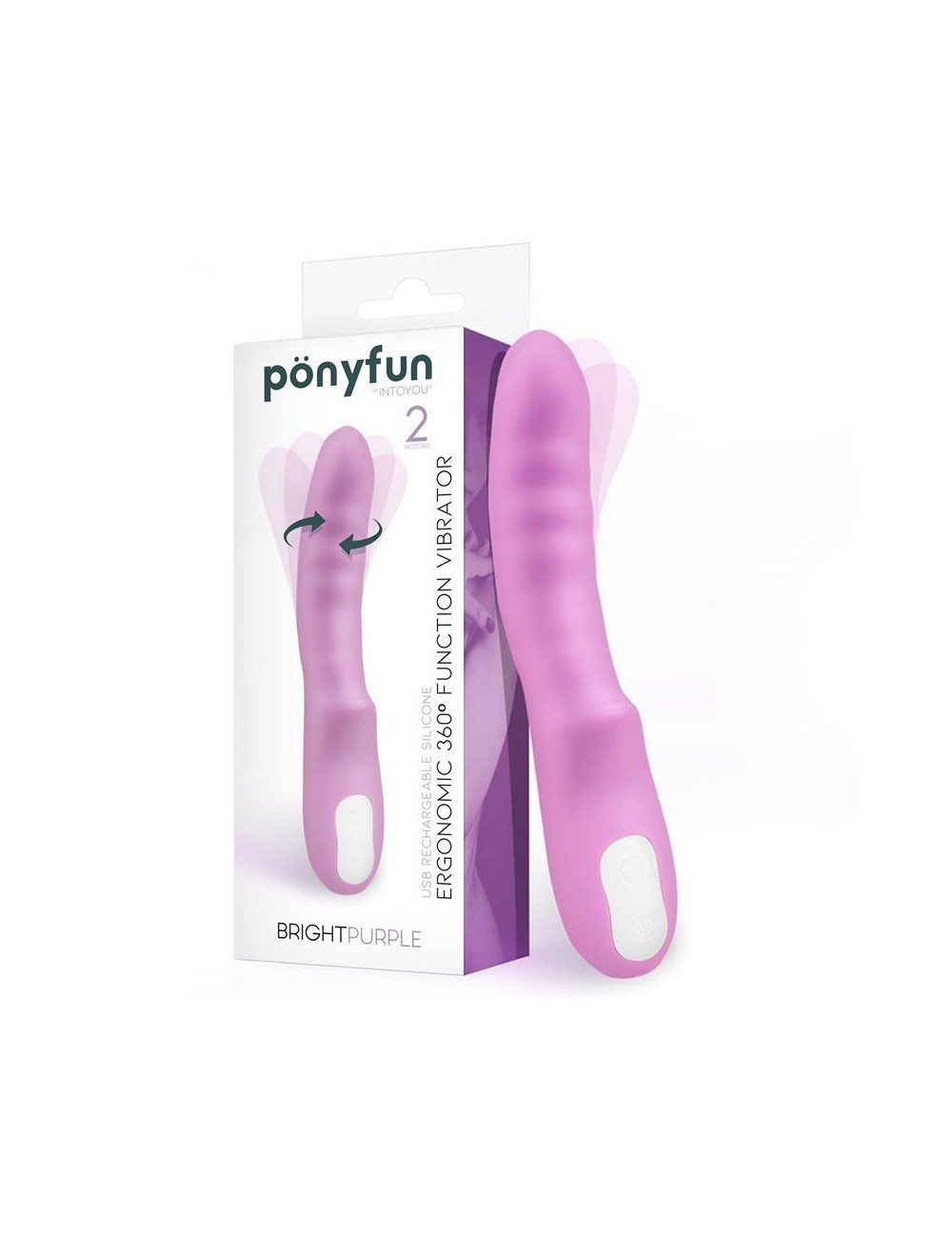 Brightpurple Vibrador y Rotador Doble Motor 360º USB Silicona