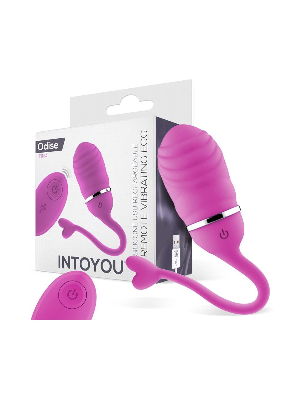 Huevo Vibrador Control Remoto Odise USB Silicona Rosa