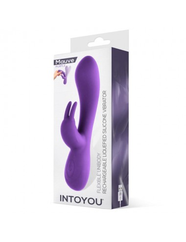 Mauve Vibrador Unibody Silicona Liquida USB Purpura