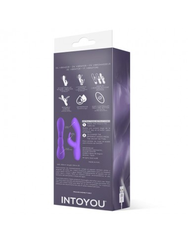 Mauve Vibrador Unibody Silicona Liquida USB Purpura
