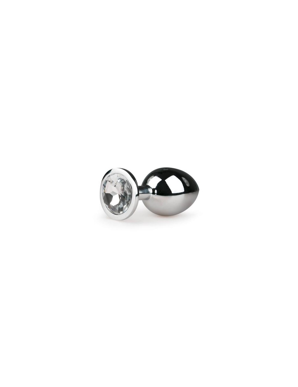 Plug con Cristal Transparente No2 Plateado