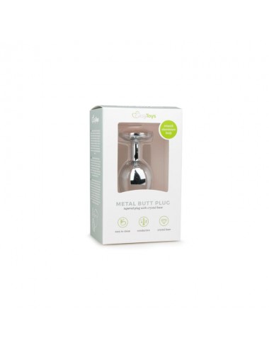 Plug con Cristal Transparente No2 Plateado
