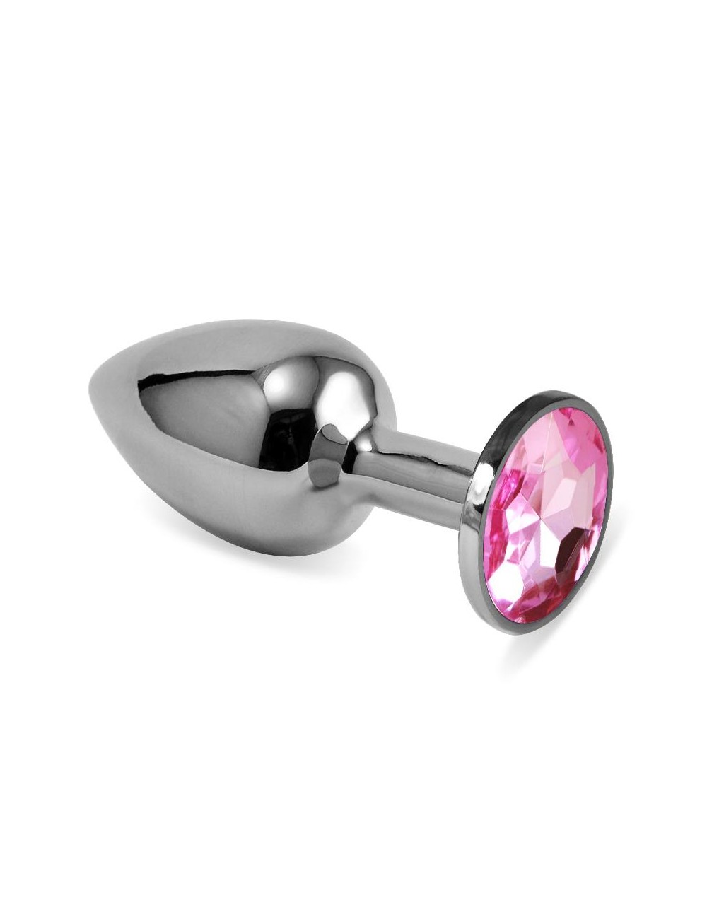 Plug Anal Plateado Rosebud Classic con Joya Rosa Talla S