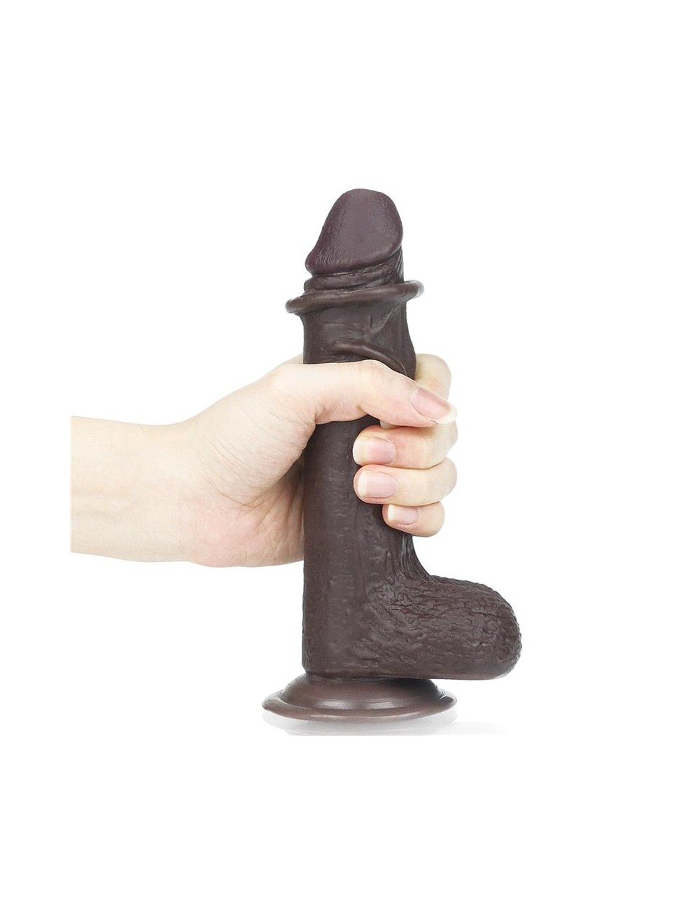 Dildo con Piel Retractil 7 Negro