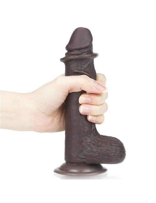 Dildo con Piel Retractil 7 Negro