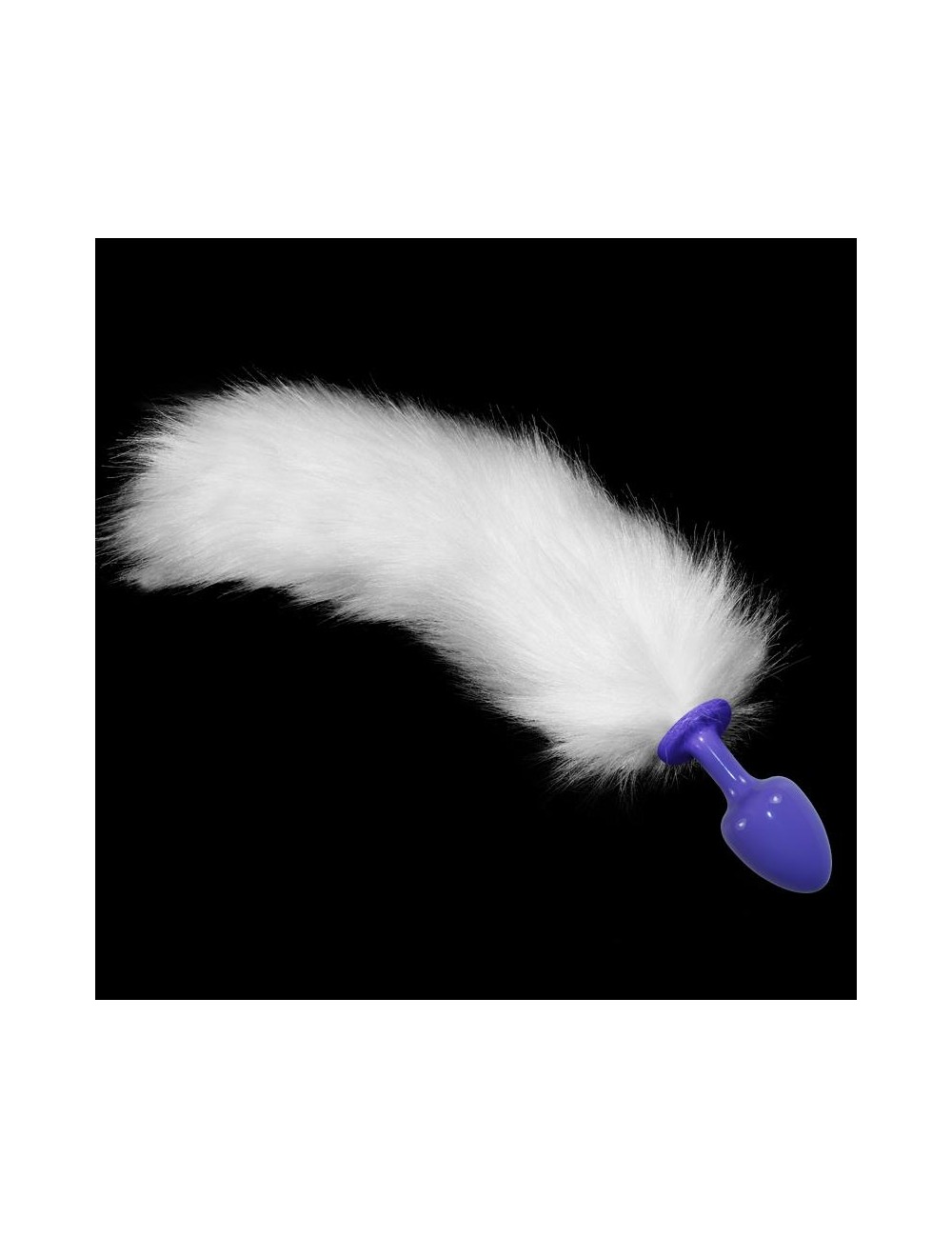 Plug Anal de Metal Purpura con Cola Blanco