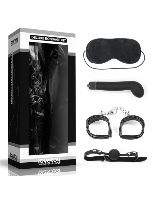 Kit Bondage Deluxe con Vibrador Negro