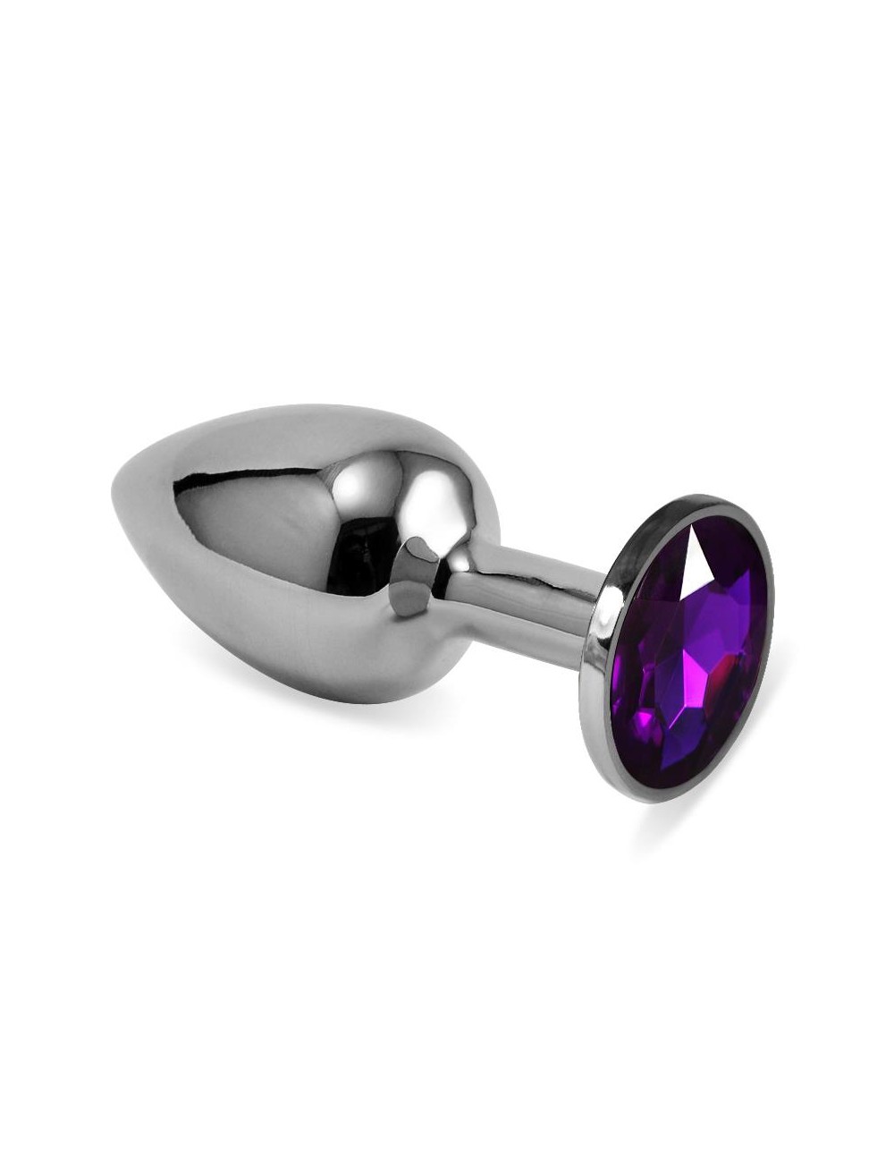 Plug Anal Plateado Rosebud Classic con Joya Purpura Talla S