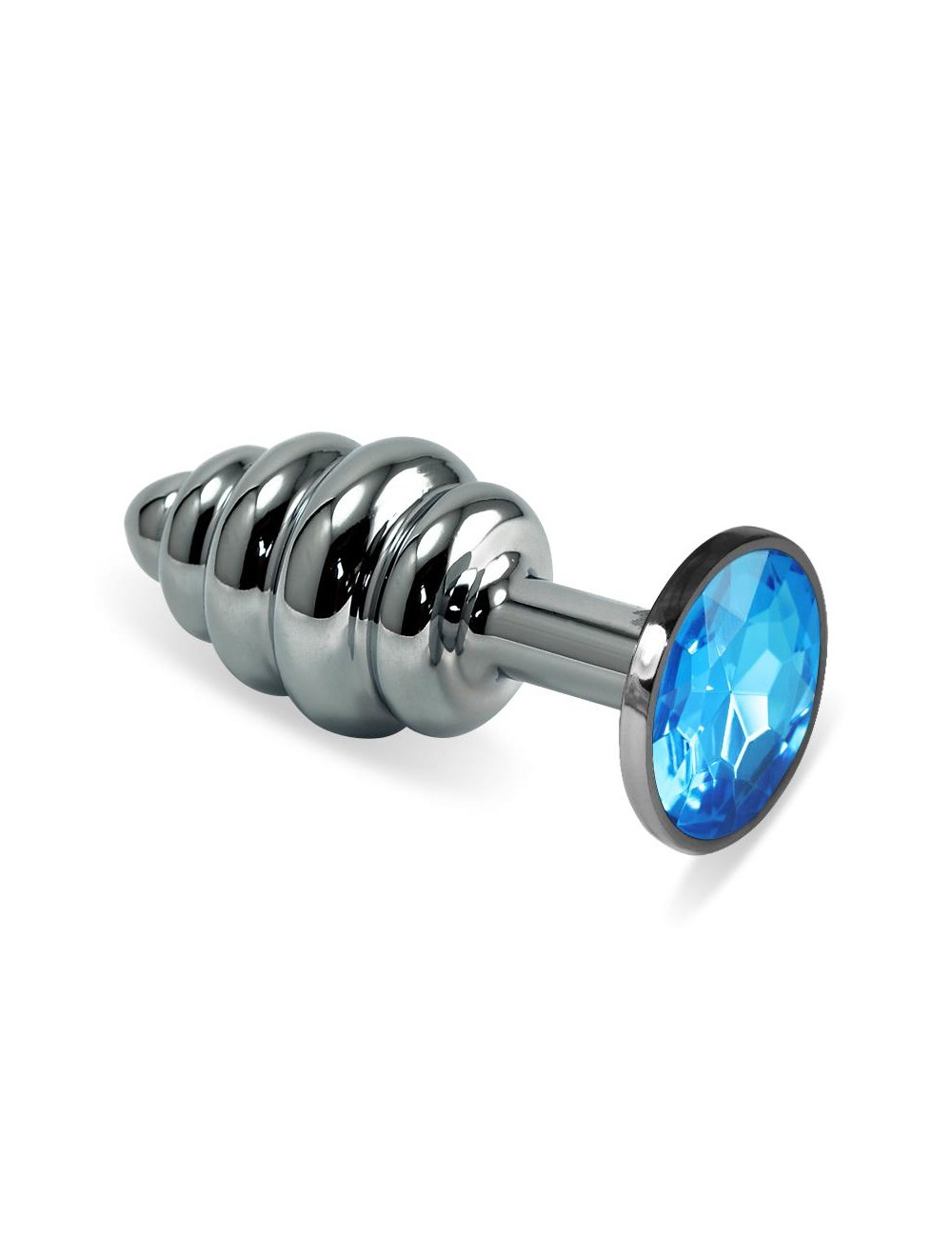 Plug Anal en Espiral Rosebud con Joya Azul