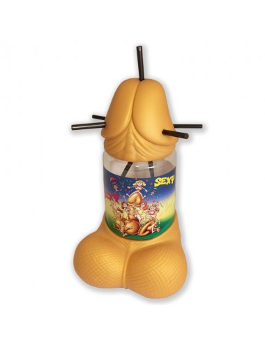 Cubalitro con Forma de Pene 5 Pajitas Gold Edition