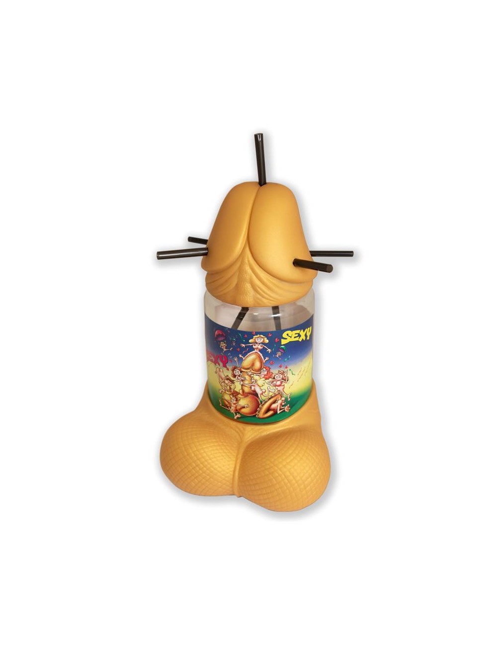 Cubalitro con Forma de Pene 5 Pajitas Gold Edition