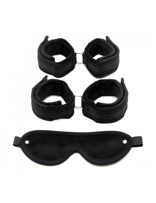 Set de Esposas Manos y Pies Negro