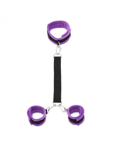 Collar y Esposas con Correas Ajustables Purpura