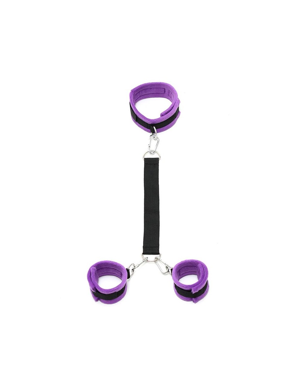Collar y Esposas con Correas Ajustables Purpura
