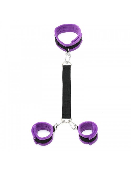 Collar y Esposas con Correas Ajustables Purpura