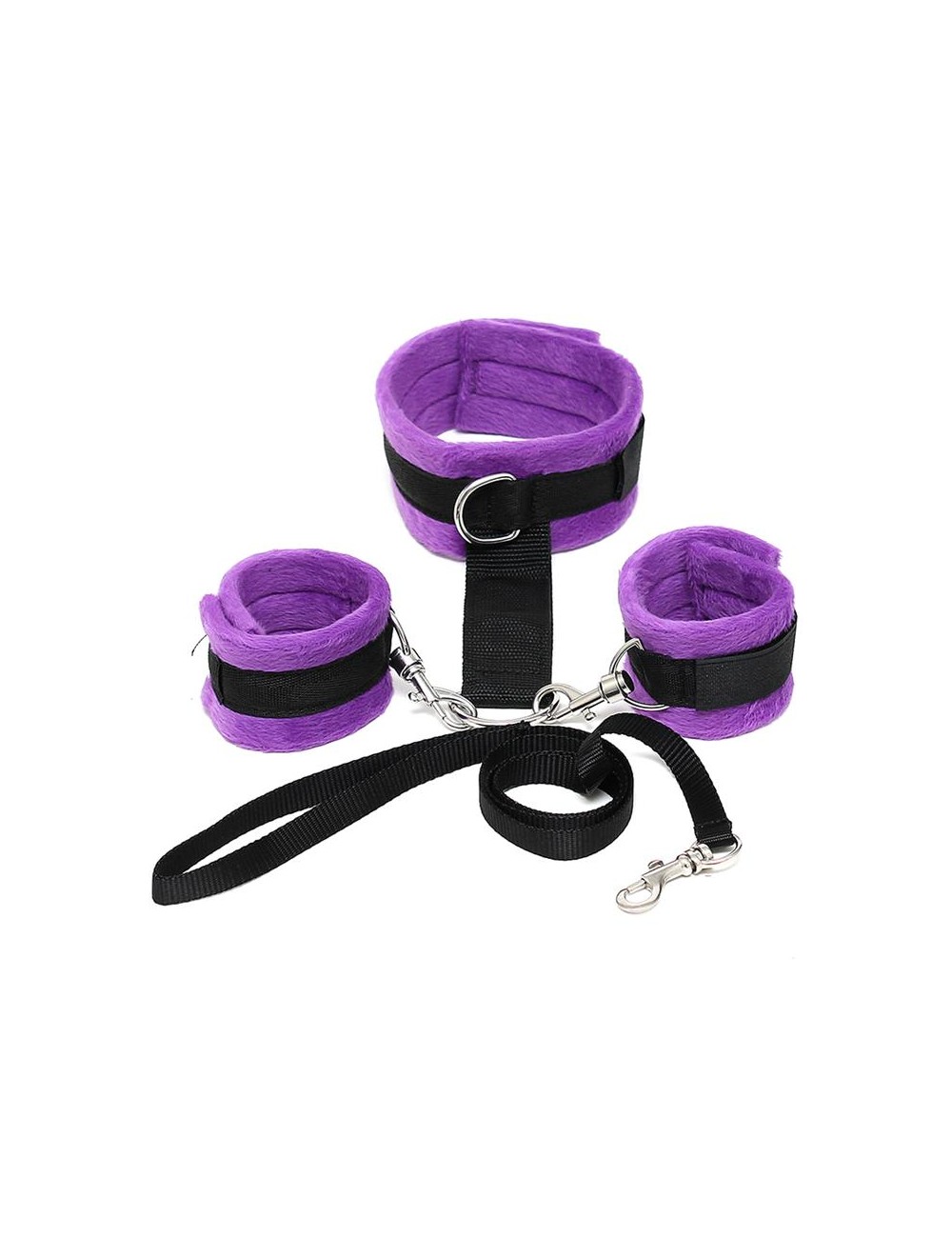 Collar y Esposas Desmontable Purpura Ajustable