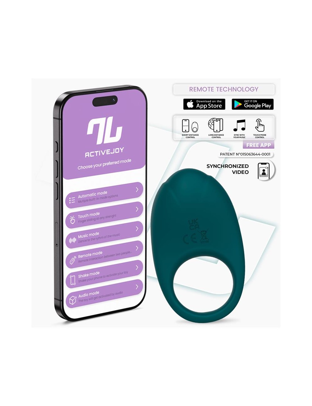 Ringo Anillo Vibrador con APP Unibody Verde