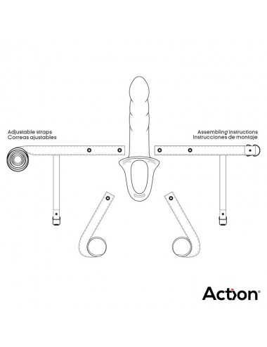Arnes Strap on con Dildo Hueco Silicona Premium Talla L Negro