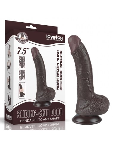 Dildo Dual Layer Piel Deslizante Retractil 75